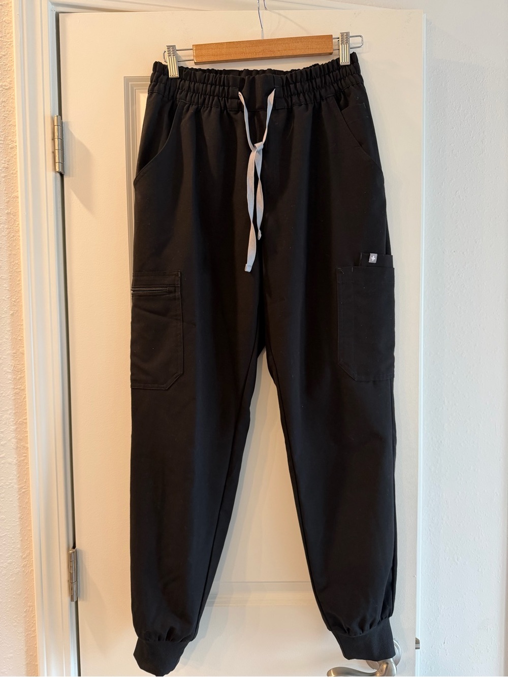 Figs Black Drawstring Cargo Jogger Pants